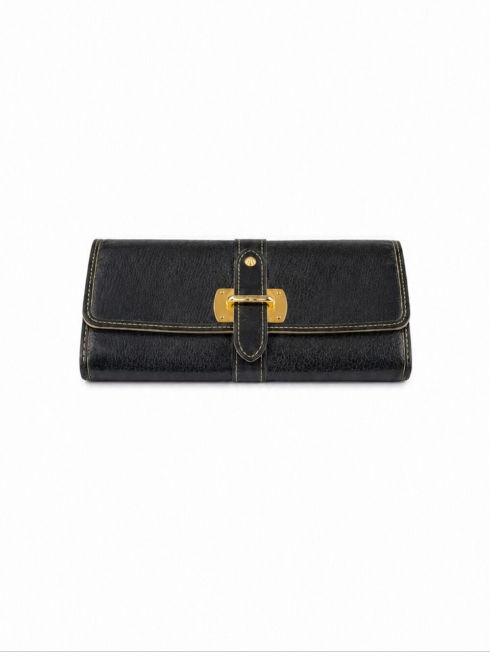 Louis Vuitton Suhali Portefeuille Favori Black Leather Long Wallet Gold Hardware - Picture 2 of 10
